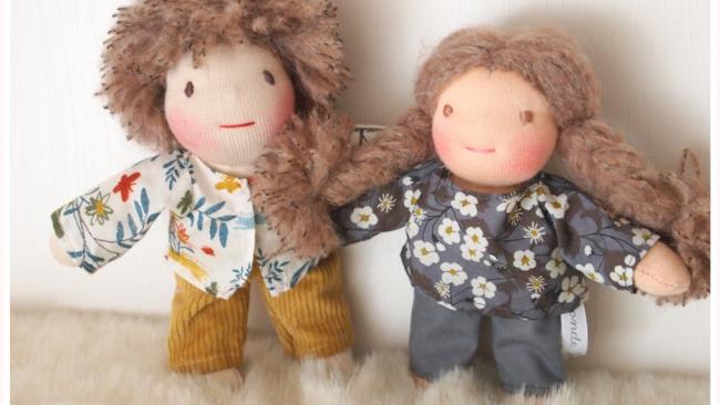 Poupée waldorf, poupée chiffon, poupée tissu, Le Monde Joli de Rose et Marie