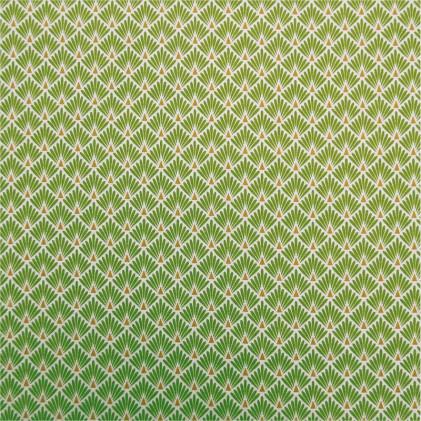 Tissu coton imprime ecaille vert