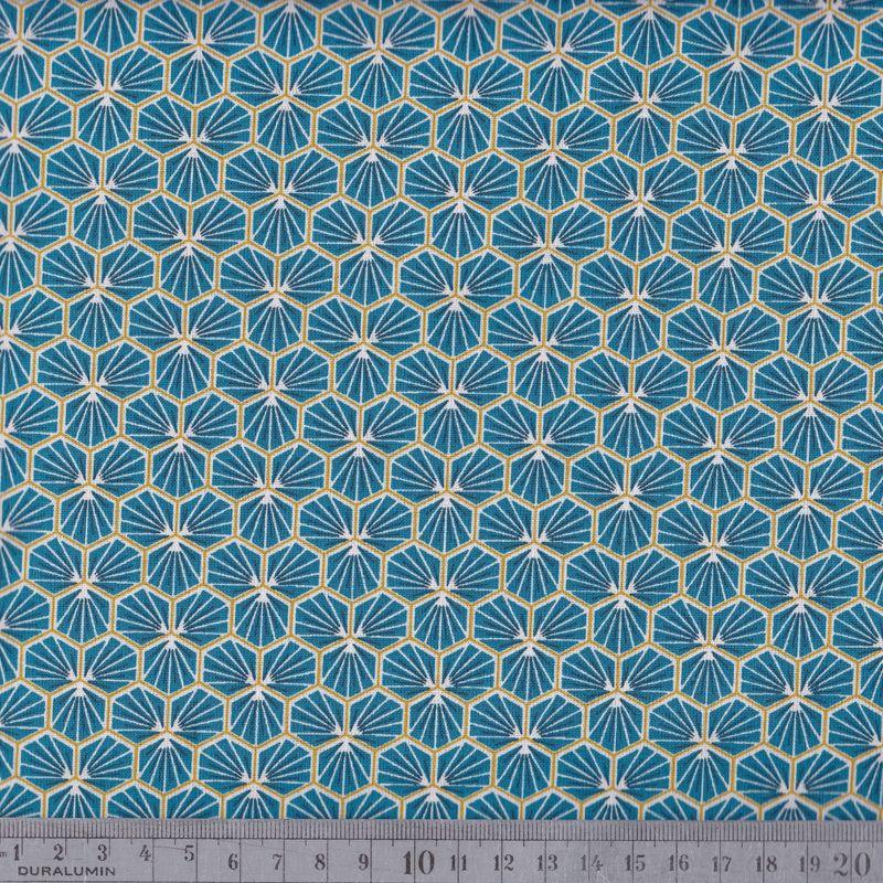 Tissu cretonne riad petrole